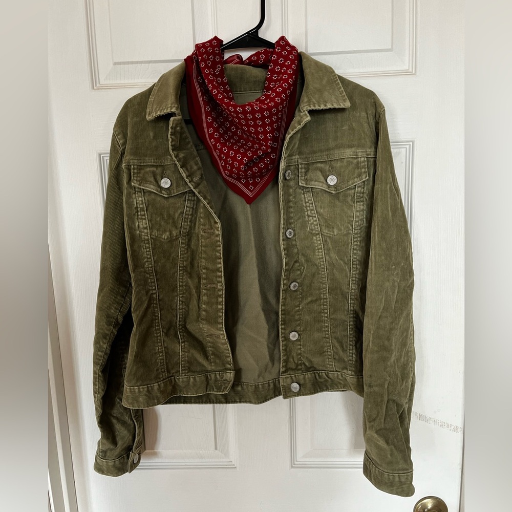 GAP Olive Green 90s Corduroy Jean Jacket